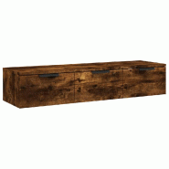 Helloshop26 - Armoire murale élégante design polyvalent rangement 102 x 30 x 20 cm en bois d'ingénierie chêne fumé 02_0048306 - Bois massif 30002