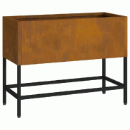Helloshop26 - Bac de jardin surélevé moderne 60 x 26 x 45 cm durable extérieur ambiance tendance en acier rouillé 02_0052101 - métal 3000237247138