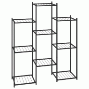 Helloshop26 - Jardinière étagère de plantes robuste 83 x 25 x 100 cm en fer noir 02_0047089 - noir 3000234589361