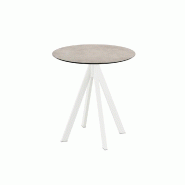 Infinity table de bistrot avec piètement blanc + plateau HPL Moonstone Ø70 cm