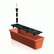 Prosperplast - Jardinière pour balcon 11 L, coloris terre cuite, AVEC SYSTÈME D’ARROSAGE, 60 x 18 x 14 cm - marron plastique ZA1266