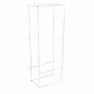 Structure penderie autoportante - L94,2xP39,62xH177cm - blanc mat avec 3 tablettes à ajouter