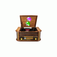 Tourne-Disque Evidence Acoustics - Vinyle 33/45/78, 60W, FM, CD, Cassette, Bluetooth USB, REC, rétro, Bois, 2 Mini Lumières LED - 3666638034991