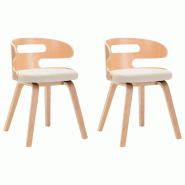 VidaXL Chaises à manger lot de 2 crème bois courbé et similicuir Modèle Héritage Élite - 283108