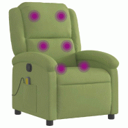 VidaXL Fauteuil de massage inclinable vert clair velours Modèle Mervélis - 8721012200036