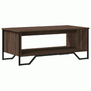 VidaXL Table basse chêne marron 100x51x40 cm bois d'ingénierie Modèle Jardin Design - 848483
