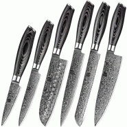 XinZuo - Set de couteaux Damas 6 pièces - Série B20 Ya - multicolore multi-matériau B20-A6