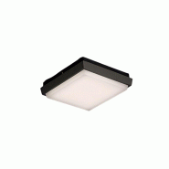 Zafferano Alu Applique Et Plafonnier En Aluminium Moulé Sous Pression Gris Foncé 10W Led Ip54 3000K 1249 Lumens, Design Moderne Carré 17.5X17.5X4.5