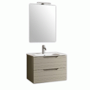 AQA Design Composition de salle de bain en MDF 4 pièces SOLMIRA taupe gris L.81 P.46,5 H.190 MPSO08-TOR - gris Bois manufacturé MPSO08-TOR