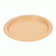 Assiettes ronde en carton naturel laqué Ø18cm - par 50