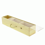 Boite rectangle bois 3 compartiments 50cm - Boite rectangle bois 3 compartiments 50cm -