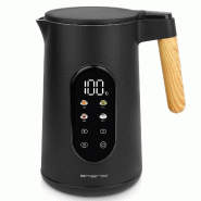 Bouilloire Emerio 1,7 L – Réglage température – Commande tactile – Maintien au chaud – Rotation 360° – 2200 W – WK-132230 Noir/Marron -