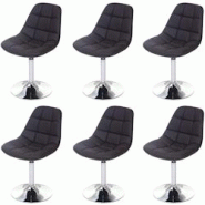 Décoshop26 - 6x chaises de salle à manger en synthétique marron pied chromé pivotant CDS04620 - marron 3000413369517 Décoshop26 - 6x chaises de salle à manger en synthétique marron pied chromé pivotant CDS04620 - marron 3000413369517