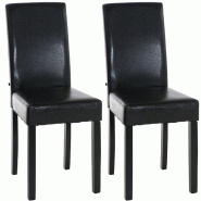 Décoshop26 - Lot de 2 chaises de salle à manger design moderne en PVC marron et pieds en bois noir 10_0001551 - marron Bois massif 3000250538954