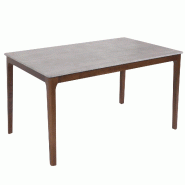 Décoshop26 - Table de salle à manger en bois et HPL 135 x 80 cm aspect béton pieds marron 04_0008544 - marron Bois massif 3000262619238