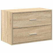 Helloshop26 - Armoire de rangement empilable avec 2 tiroirs pour salon chambre 60 x 31 x 40 cm en bois d'ingénierie chêne sonoma 02_0051192 - Bois m