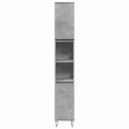 Helloshop26 - Armoire de salle de bain rangement élégante 30 x 30 x 190 cm en bois d'ingénierie gris béton 02_0051078 - gris Bois massif 3000236727525