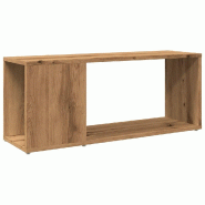 Helloshop26 - Meuble TV design moderne rangement 80 x 24 x 32 cm en bois d'ingénierie chêne artisanal 02_0050937 - Bois massif 3000236650533