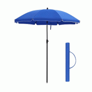 Helloshop26 - Parasol droit diamètre 160 cm UV 50+ nervures en fibre de verre toile polyester inclinable sac de transport terrasse 12_0001648 - 30001