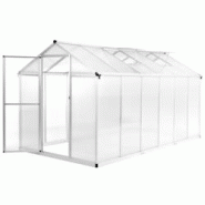 Helloshop26 - Serre tente abri plante fleur légumes aluminium 362 x 190 x 195 cm 13,41 m³ Transparent 02_0044468 - 3000220161779 Helloshop26 - Serre tente abri plante fleur légumes aluminium 362 x 190 x 195 cm 13,41 m³ Transparent 02_0044468 - 3000220161779
