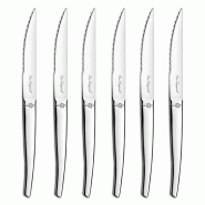 Lou Laguiole Coffret 6 couteaux steak Jet Sable - Acier monobloc microdenté - argenté acier 3546698231465