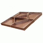 Manne polypro 6 cases "Mosaïque" chocolat 100x100x10cm