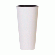 Prosperplast - Pot brillant TUBUS SLIM 15,5 L - 25x25x47,6 cm, blanc - blanc plastique polypropylène ZA4073