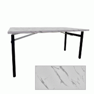 RestooTab - Table pliable Tambu 160x80cm marbre blanc - blanc Bois manufacturé TB-TAMBU-16080M-MB.BLA