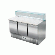 Saladette professionnel 3 portes 368 l avec plan de travail en gran... - PTHPS903G