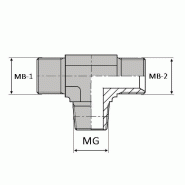 Té orientable mâle BSP x mâle gaz conique - BTMCO00606 - Ø 3/8' (16.66 mm)