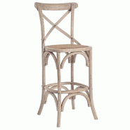 Tabouret bar Cross gris/naturel 50 x 52 x 118 cm