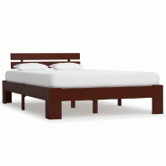 VidaXL Cadre de lit sans matelas marron foncé pin massif 140x200 cm Modèle Gerlonis - 283175