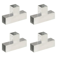 Vidaxl connecteurs de poteau 4 pcs forme en t métal galvanisé 81x81 mm 145464