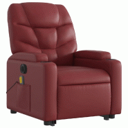 VidaXL Fauteuil inclinable de massage électrique rouge bordeaux Modèle Urbain - 3204683