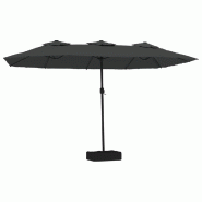VidaXL Parasol de jardin à double tête avec LED anthracite 449x265 cm Modèle Atlas Élégance Pro - 362955
