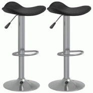 VidaXL Tabourets De Bar Lot De 2 Noir Acier Chromé Et Cuir Artificiel - noir 335090 VidaXL Tabourets De Bar Lot De 2 Noir Acier Chromé Et Cuir Artificiel - noir 335090