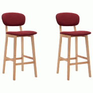 VidaXL Tabourets de bar lot de 2 rouge bordeaux tissu Modèle Atlas Balcon Plus - 289375