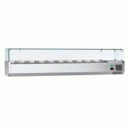 Vitrine à ingrédients réfrigérée avec pare-haleine - 10 x GN 1/4