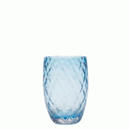 Zafferano Collection Losanghe Lot De 6 Verres Tumbler En Verre Soufflé, Couleur Aigue-Marine, Design Élégant Avec Motif À Losanges, Idéaux Pour L