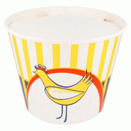 Bucket poulet carton imprimé 4500cc Ø21,6/16x16,8cm - par 120