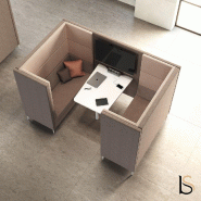 Canapé d'accueil 4 places Push - Mobel Linea - Avec bloc électrique + support écran_0