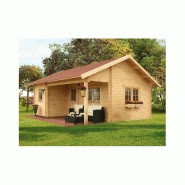 Chalet en bois plain-pied Ontario / madrier 70 mm / 24 m² / toit double pente