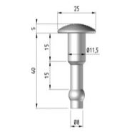 Clou podotactile special enrobe en acier zingue noir (ff)_1