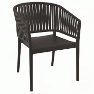 Fauteuil empilable d'extérieur Noa en polypropylène  coloris noir
