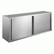 GastroHero Armoire murale suspendue avec portes coulissantes Basic 16 - argenté inox WHS-BASIC16