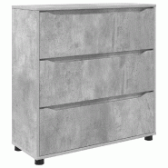 Helloshop26 - Armoire de rangement avec tiroirs minimaliste ajustable 80 x 31 x 81 cm en bois d'ingénierie gris béton 02_0054624 - gris Bois massif