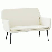 Helloshop26 - Banc banquette crème 108 x 79 x 79 cm velours 02_0010574 - métal 3000582224631