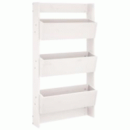 Helloshop26 - Jardinière bac lit surélevé plantes fleurs terrasse jardin murale 3 niveaux 60 x 18,5 x 110 cm pin massif blanc 02_0038657 - 30002178 Helloshop26 - Jardinière bac lit surélevé plantes fleurs terrasse jardin murale 3 niveaux 60 x 18,5 x 110 cm pin massif blanc 02_0038657 - 30002178