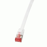 LogiLink Professional Câble patch plat U/FTP, Cat.6A, 2,0 m, blanc, 2 m - blanc 4052792039092