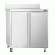 Meuble bas inox adossée P 700 mm avec portes -_0